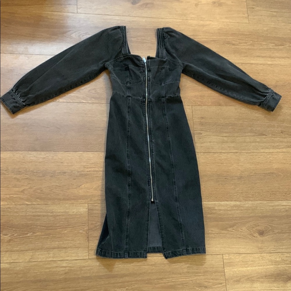 Elegant Black Denim Dress